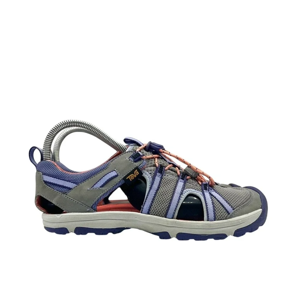 Teva Kids Omnium Grey Purple Coral Closed Toe Sport Water Sandal 1019403Y Size 5